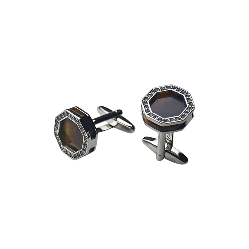 Tiger\'s Oog  Crystal Personalized Shirts Cuff Links